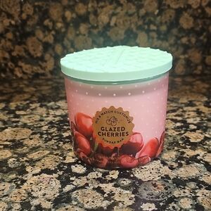 BBW Glazed Cherries Scented 3 Wick Candle